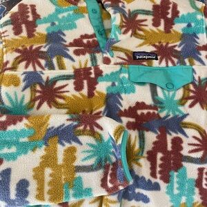 Patagonia Synchilla Teal and Cream Fleece